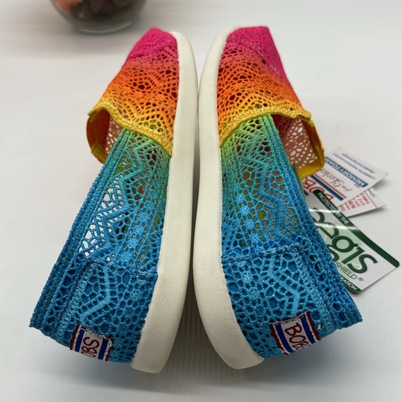 Bobs from Skechers NWT Rainbow Color Slip On Lace Loafers Memory Foam Sz 7.5 - Picture 4 of 7